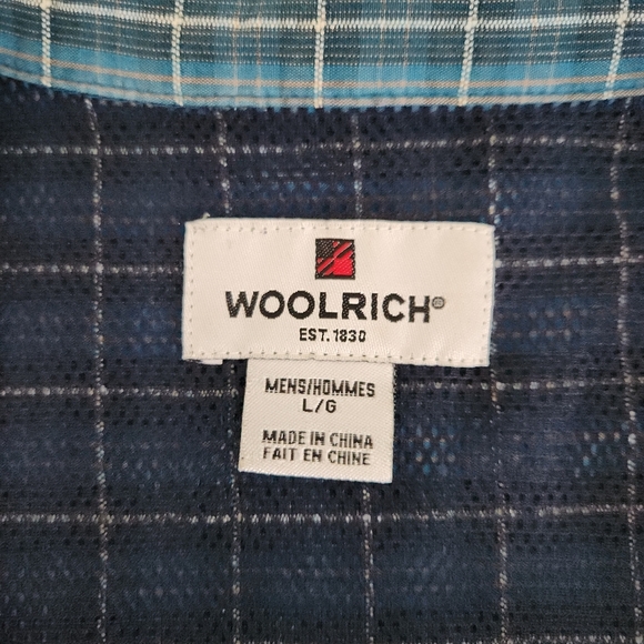 WOOLRICH Plaid Short Sleeve Button-Up Shirt - Large - Picture 11 of 14